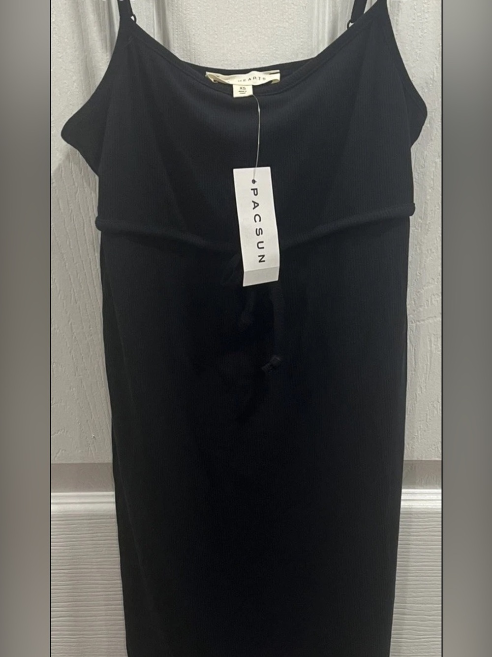 NWT PacSun LA Hearts Black Ribbed Teen Double Lined Bodycon Midi Dress XS